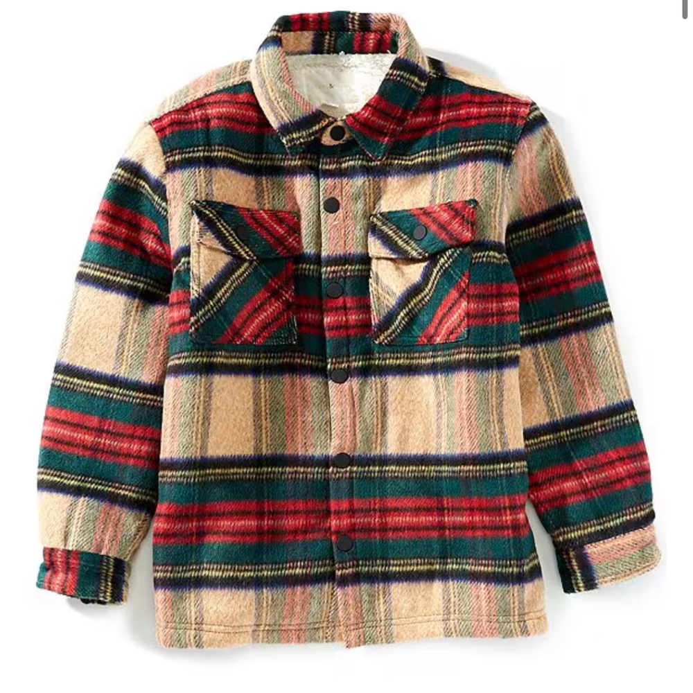 Scene & Heard boys plaid shacket